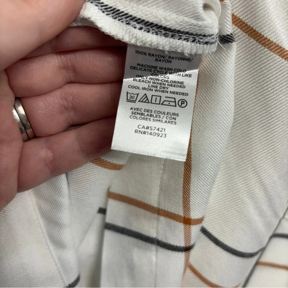 Loft Blouse Windowpane Check Long Sleeve M - Picture 4 of 7